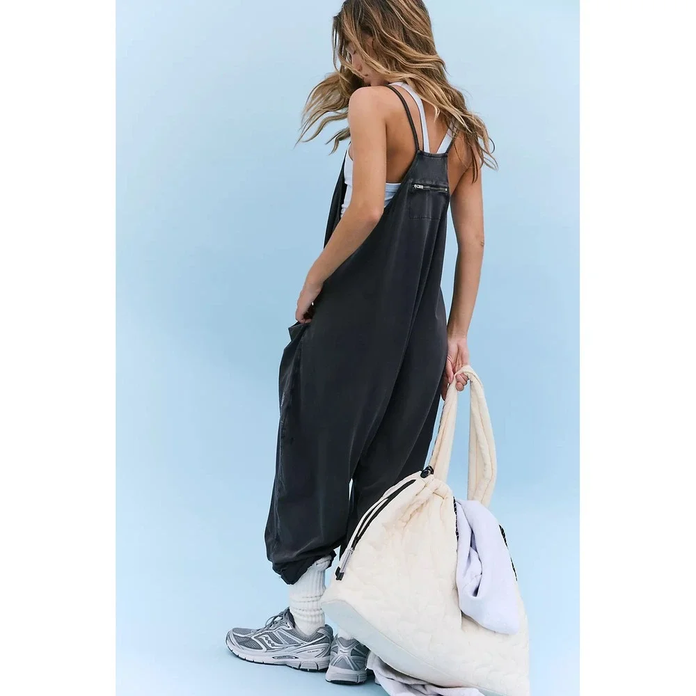 Free People x FP Movement Hot Shot Onesie in Washed Black | Size Large